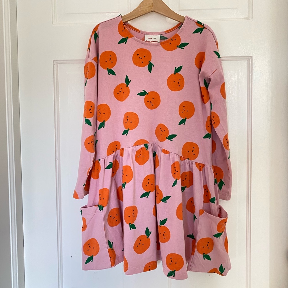 Hanna Andersson long sleeve pink dress sz8